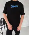 Erkek Ön ve Arka Baskılı T-Shirt Kısa Kol Bisiklet Yaka Regular Fit Tişört - Siyah
