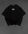 Erkek Ön ve Arka Baskılı T-Shirt Kısa Kol Bisiklet Yaka Regular Fit Tişört -  Siyah