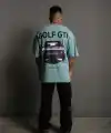 Erkek Oversize Tişört Golf GTI Retro Araba Baskılı T-shirt - Mint Yeşili