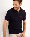 Erkek Pike Polo Yaka Tişört Düğmeli Baskılı T-Shirt - Beyaz