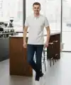 Erkek Polo Yaka Düğmeli Pike Kumaş Tişört Regular Fit Kısa Kol T-Shirt - Beyaz