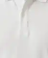 Erkek Polo Yaka Düğmeli Pike Kumaş Tişört Regular Fit Kısa Kol T-Shirt - Beyaz