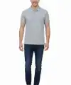Erkek Polo Yaka Düğmeli Pike Kumaş Tişört Regular Fit Kısa Kol T-Shirt - Gri