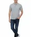 Erkek Polo Yaka Düğmeli Pike Kumaş Tişört Regular Fit Kısa Kol T-Shirt - Gri