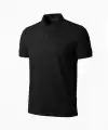 Erkek Polo Yaka Düğmeli Pike Kumaş Tişört Regular Fit Kısa Kol T-Shirt - Siyah