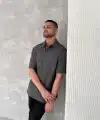 Erkek Polo Yaka Tişört Patlı Kısa Kol Yazlık T-shirt - Antrasit
