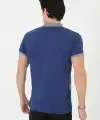 Erkek Polo Yaka tişört Slim Fit Baskılı Kısa kol T-Shirt - Mavi
