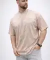 Erkek Premium Tişört OSY Yumuşak Dokulu Yıkamalı Oversize T-Shirt - Bej