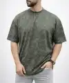 Erkek Premium Tişört OSY Yumuşak Dokulu Yıkamalı Oversize T-Shirt - Haki
