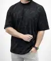 Erkek Premium Tişört OSY Yumuşak Dokulu Yıkamalı Oversize T-Shirt - Siyah