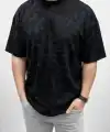 Erkek Premium Tişört OSY Yumuşak Dokulu Yıkamalı Oversize T-Shirt - Siyah