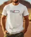 Erkek Sarj %1 Baskılı T-Shirt Kısa Kol Bisiklet Yaka Regular Fit Tişört - Beyaz