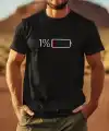 Erkek Sarj %1 Baskılı T-Shirt Kısa Kol Bisiklet Yaka Regular Fit Tişört - - Siyah