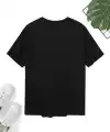 Erkek Sarj %1 Baskılı T-Shirt Kısa Kol Bisiklet Yaka Regular Fit Tişört - - Siyah