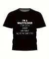 Erkek T-shirt Komik Multitasker Baskılı Kısa kol Tişört - Siyah