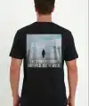 Erkek T-Shirt Penguen Baskılı Bisiklet Yaka Kısa kol yazlık Tişört - Siyah
