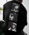 Erkek T-Shirt Sokak Stili Baskılı Kısa kol Tişört - Siyah