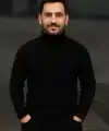 Erkek Tam Boğazlı Balıkçı Yaka Triko Kazak Kalın Fitilli - Siyah