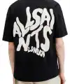 Erkek Tişört Baskılı Oversize Kısa kol T-shirt - Siyah