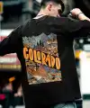 Erkek Tişört Baskılı Oversize Kısa kol T-shirt - Siyah