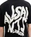 Erkek Tişört Baskılı Oversize Kısa kol T-shirt - Siyah