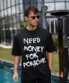 Erkek Tişört Bisiklet Yaka Baskılı Kısa kol Oversize T-Shirt - Siyah