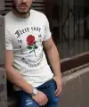 Erkek Tişort Bisiklet Yaka Baskılı Kısa kol T-Shirt - Beyaz