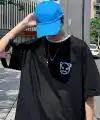 ERKEK  Tişört Bisiklet Yaka Kore tarzı baskı Kısa Kol t-shirt - Siyah