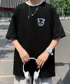ERKEK  Tişört Bisiklet Yaka Kore tarzı baskı Kısa Kol t-shirt - Siyah