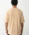 Erkek Tişört Düz Basic Penye Yazlık Bisiklet Yaka Kısa Kol T-Shirt - Bej