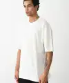 Erkek Tişört Düz Basic Penye Yazlık Bisiklet Yaka Kısa Kol T-Shirt - Beyaz