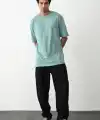 Erkek Tişört Düz Basic Penye Yazlık Bisiklet Yaka Kısa Kol T-Shirt - Mint Yeşili