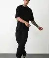 Erkek Tişört Düz Basic Penye Yazlık Bisiklet Yaka Kısa Kol T-Shirt - Siyah