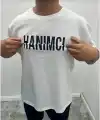 Erkek Tişört Kısa Kol Bisiklet Yaka Katlanan HANIMCI Baskılı T-Shirt - Beyaz