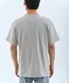 ERKEK Tişört TAŞ Detaylı Bisiklet Yaka  Kısa kol T-Shirt - Gri