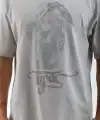 ERKEK Tişört TAŞ Detaylı Bisiklet Yaka  Kısa kol T-Shirt - Gri