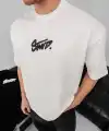 Erkek Tişört Yazlık Baskılı Oversize Kısa kol T-Shirt - Beyaz