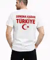 Erkek TÜRKİYE Ay Yıldız Baskılı Taraftar Forma T-Shirt - Beyaz
