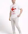 Erkek TÜRKİYE Ay Yıldız Baskılı Taraftar Forma T-Shirt - Beyaz