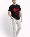Erkek TÜRKİYE Ay Yıldız Baskılı Taraftar Forma T-Shirt - Siyah