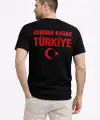 Erkek TÜRKİYE Ay Yıldız Baskılı Taraftar Forma T-Shirt - Siyah