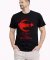 Erkek TÜRKİYE Ay Yıldız Baskılı Taraftar Forma T-Shirt - Siyah