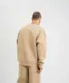 Erkek Uzun Kol Bisiklet Yaka 3 iplik Pamuklu Kışlık SweatShirt  - Bej