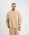 Erkek Uzun Kol Bisiklet Yaka 3 iplik Pamuklu Kışlık SweatShirt  - Bej