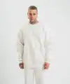 Erkek Uzun Kol Bisiklet Yaka 3 iplik Pamuklu Kışlık SweatShirt  - Beyaz