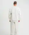 Erkek Uzun Kol Bisiklet Yaka 3 iplik Pamuklu Kışlık SweatShirt  - Beyaz