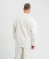 Erkek Uzun Kol Bisiklet Yaka 3 iplik Pamuklu Kışlık SweatShirt  - Beyaz