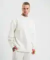 Erkek Uzun Kol Bisiklet Yaka 3 iplik Pamuklu Kışlık SweatShirt  - Beyaz
