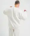 Erkek Uzun Kol Bisiklet Yaka 3 iplik Pamuklu Kışlık SweatShirt  - Beyaz