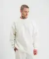 Erkek Uzun Kol Bisiklet Yaka 3 iplik Pamuklu Kışlık SweatShirt  - Beyaz